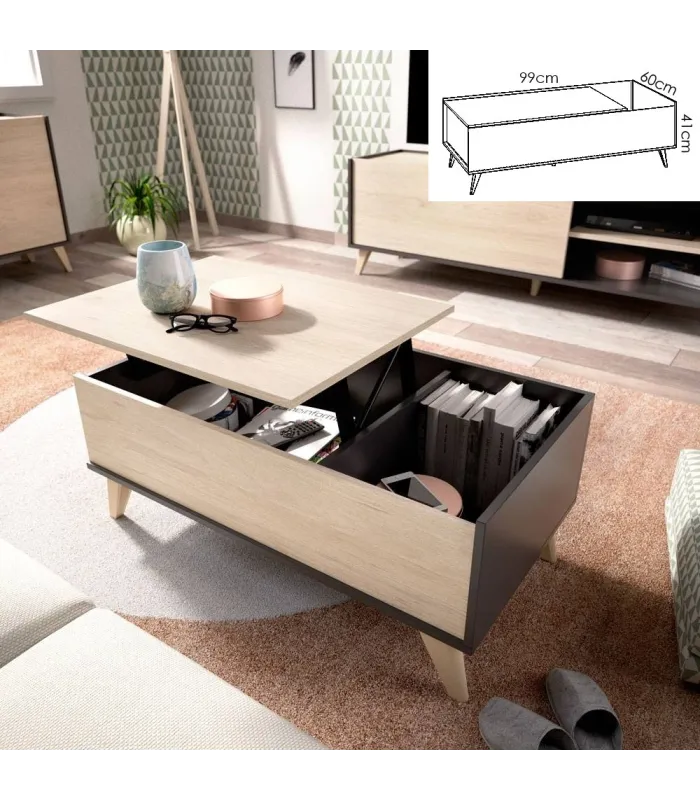 Conjunto salón Cazalilla-6: elegancia natural y grafito