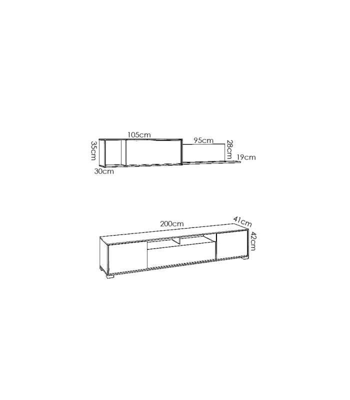 Televisão Fuerte del Rey em branco e natural 180 cm(altura)200