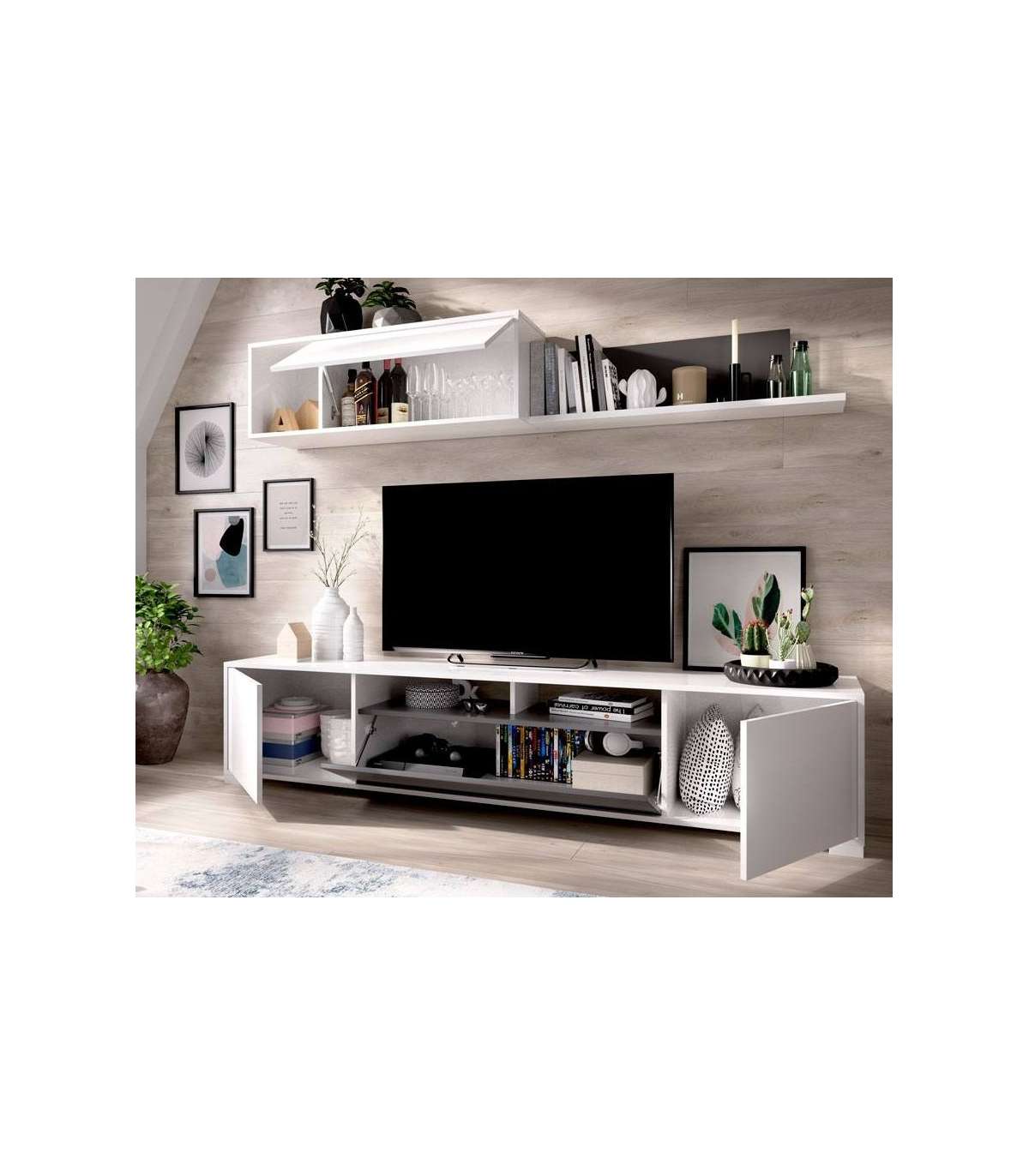 Conjunto Muebles de Salon Frontal Blanco – OUTLET-REMAR