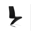 Pack de 2 sillas modelo Paloma en polipiel negro, 46 x 69 x 99/48 cm (largo x ancho x alto)
