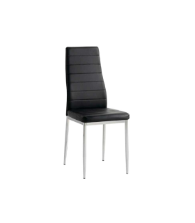 Pacote de 6 cadeiras modelo Valeria, acabamento cromado, 41 x