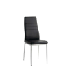 Pack de 6 sillas modelo Pamela tapizado polipiel negro, 41 x 53 x 97/47 cm (largo x ancho x alto)