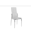 Pack de 4 sillas modelo Petra acabado en polipiel blanco, 46 x 54 x 101/48 cm (largo x ancho x alto)
