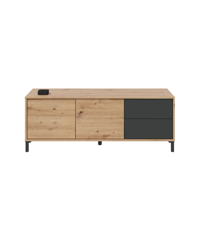 Mueble TV Nabur: Estilo y funcionalidad en roble y gris