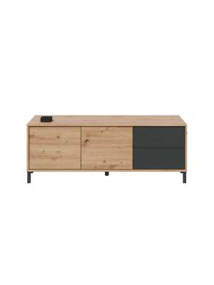 Mueble TV Nabur: Estilo y funcionalidad en roble y gris