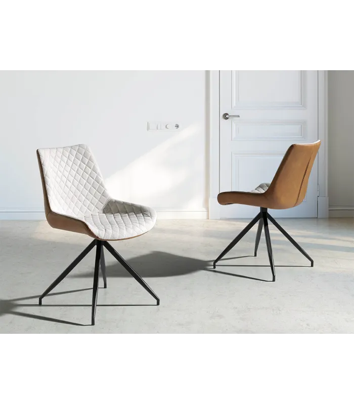copy of Silla de comidor en tela beige GANTE 55 x 55 x 86/49 cm