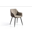 Pacote de 2 cadeiras modelo SELMA acabamento em tecido bege, 58 x 55 x 83cm (C x L x A)
