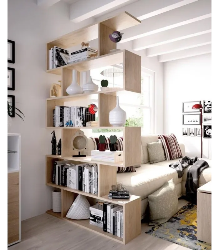 Estantería alta Ibros natural, 190x80x25 cm, moderna