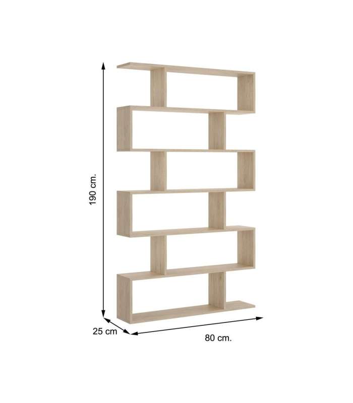 Prateleira alta de Ibros em madeira natural 190 cm(altura)80