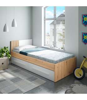 DKT Camas juveniles Cama con dos cajones 90 cm para dormitorio