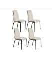 Pacote de 4 cadeiras modelo TANIA acabamento em tecido bege claro, 43 x 58 x 94cm (comprimento x largura x altura)