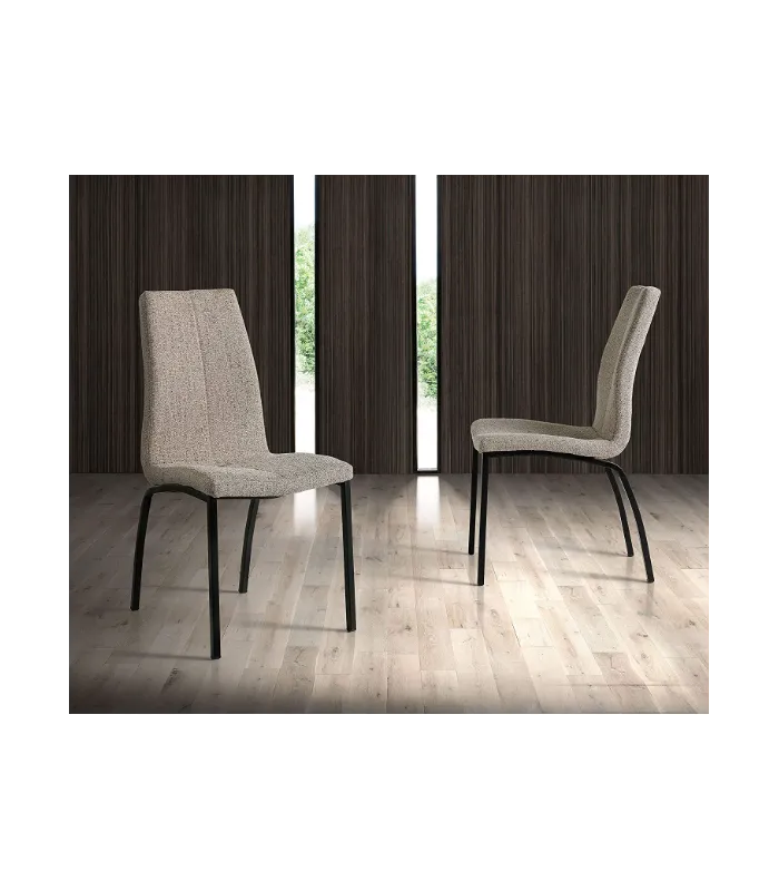 Pacote de 4 cadeiras TANIA em tecido bege claro