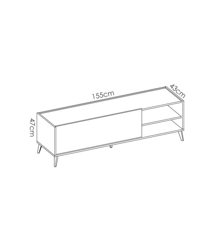 Suporte de TV Cazalilla em grafite/natural 47 cm(altura)155