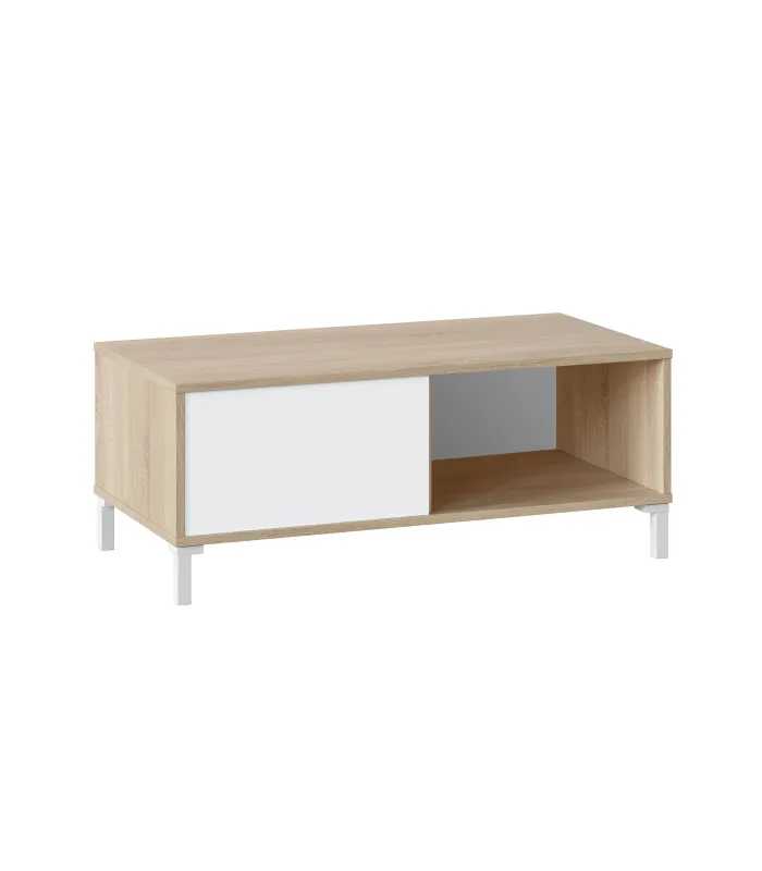 Mesa centro Luna roble/blanco 100x50x40 cm
