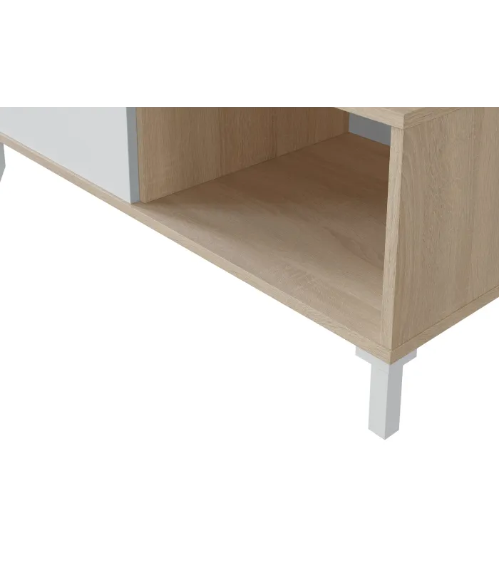 Mesa centro Luna roble/blanco 100x50x40 cm