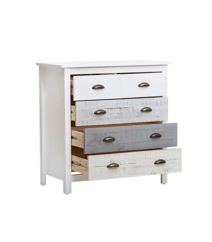 Cómoda Amor 5 cajones, multicolor y elegante