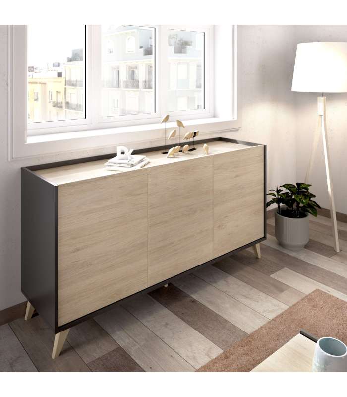 Sideboard salon Ness 3 doors two colors.