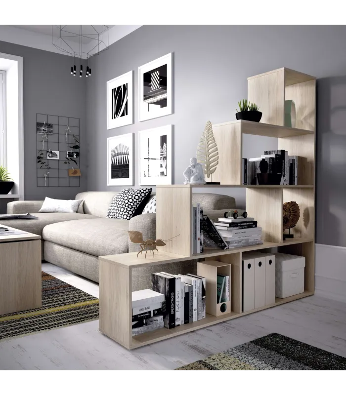 Estantería Iznatoraf en roble natural, 145x145x29 cm