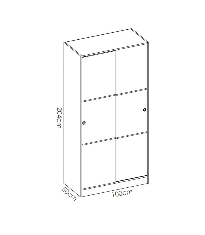 Armoire à portes coulissantes Lupión en blanc brillant. Largeur