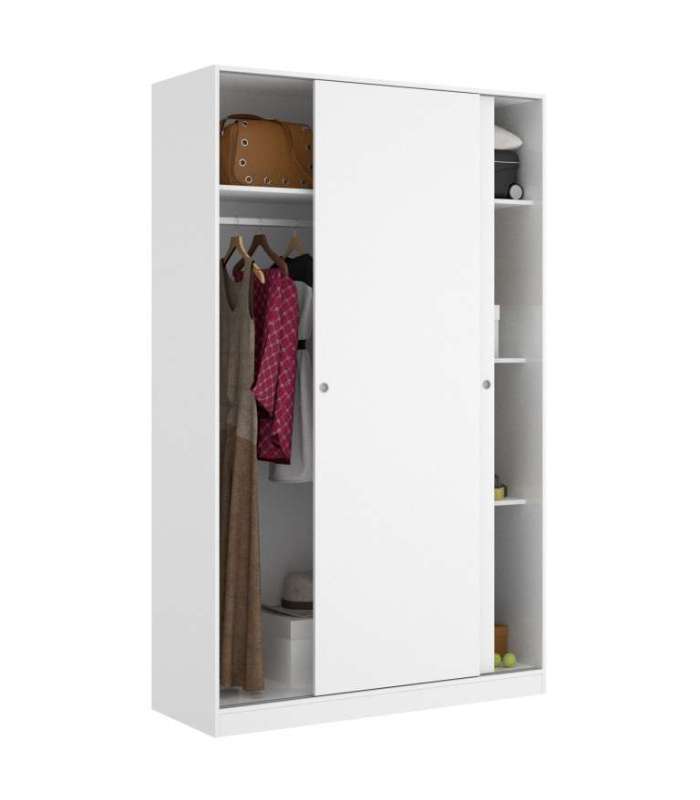 Armoire à portes coulissantes Lupion en blanc brillant 204