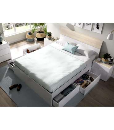 Alice canape bed for 150x190 mattresses with 4 drawers at the