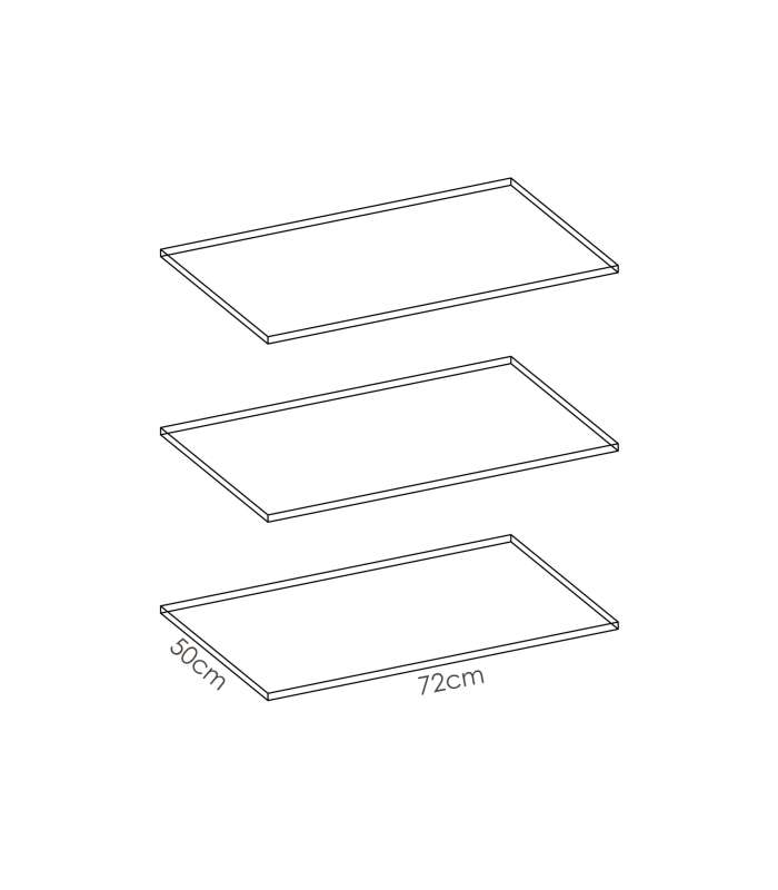 Pack of 3 shelves for wardrobe 150 cm wide.