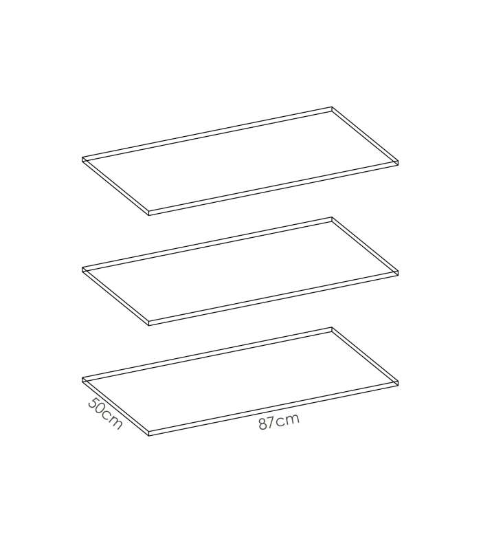 Pack of 3 shelves for wardrobe 180cm wide.