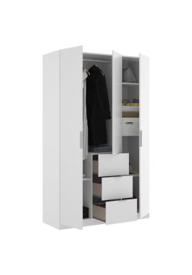 Wardrobe folding doors white 135 cm wide