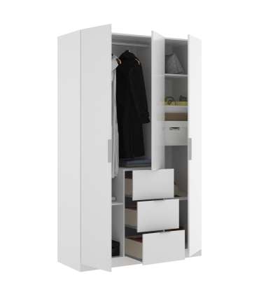 Wardrobe folding doors white 135 cm wide