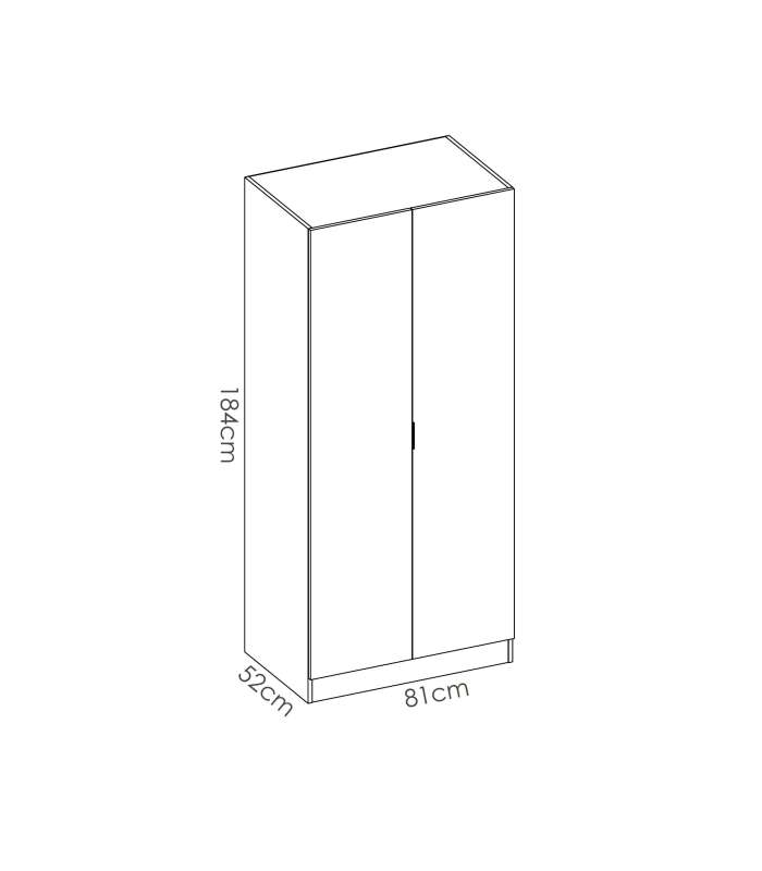 Wardrobe 2 folding doors 81 cm wide