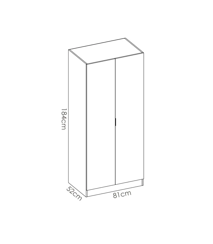 Wardrobe 2 folding doors 81 cm wide