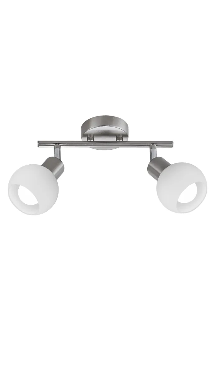 Plafón 2 luces Vera niquel satinado 32 cm