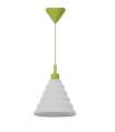 Pendentif Pyramide silicone finition blanche avec vert 31 cm(hauteur) 25 cm(largeur) 25 cm(profondeur)