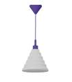 Pendentif Pyramide silicone finition blanc-violet 31 cm(hauteur) 25 cm(largeur) 25 cm(profondeur)