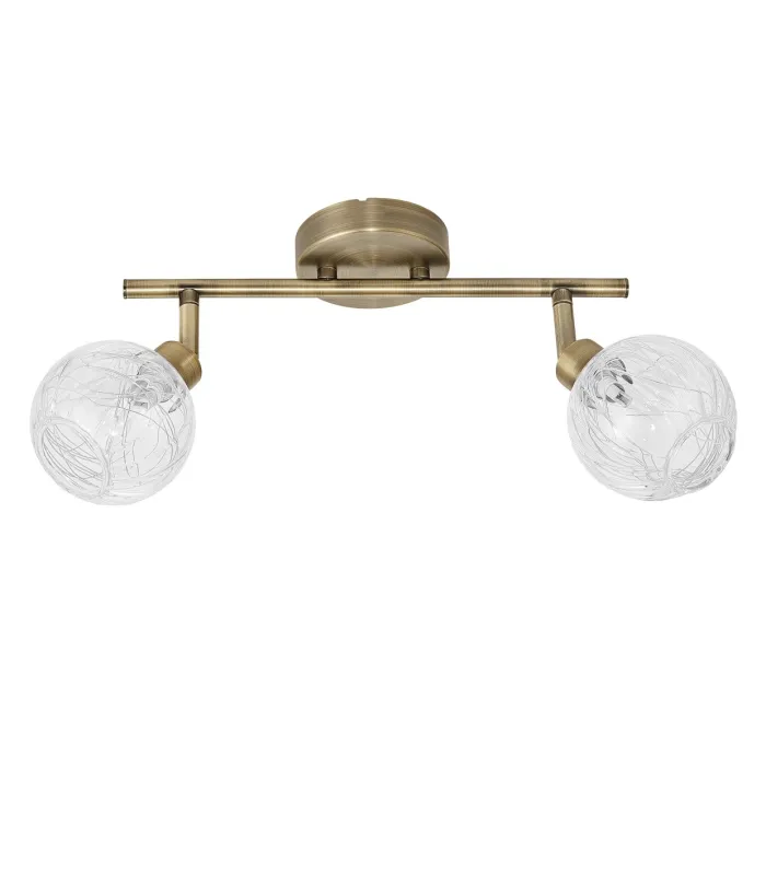 Plafón 2 luces Menta, cuero, moderno y decorativo