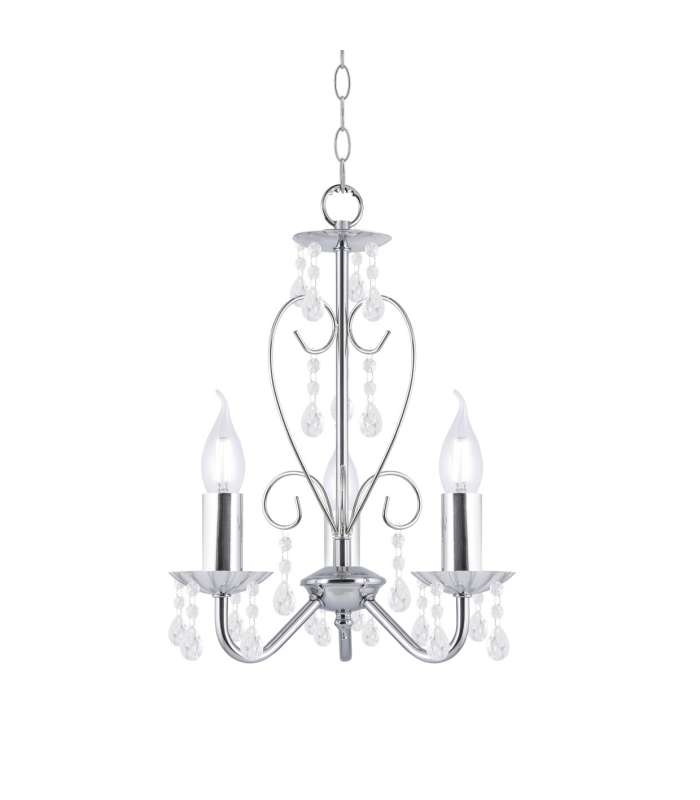 Chandelier 3 lights chrome finish Tulip model 50 cm(height)25