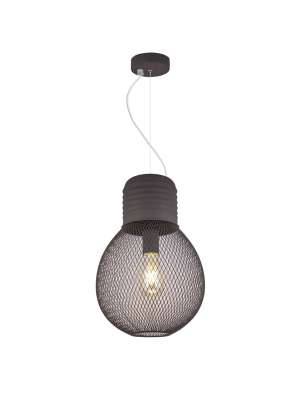 Lâmpada de pingente marrom 50x26cm com grade