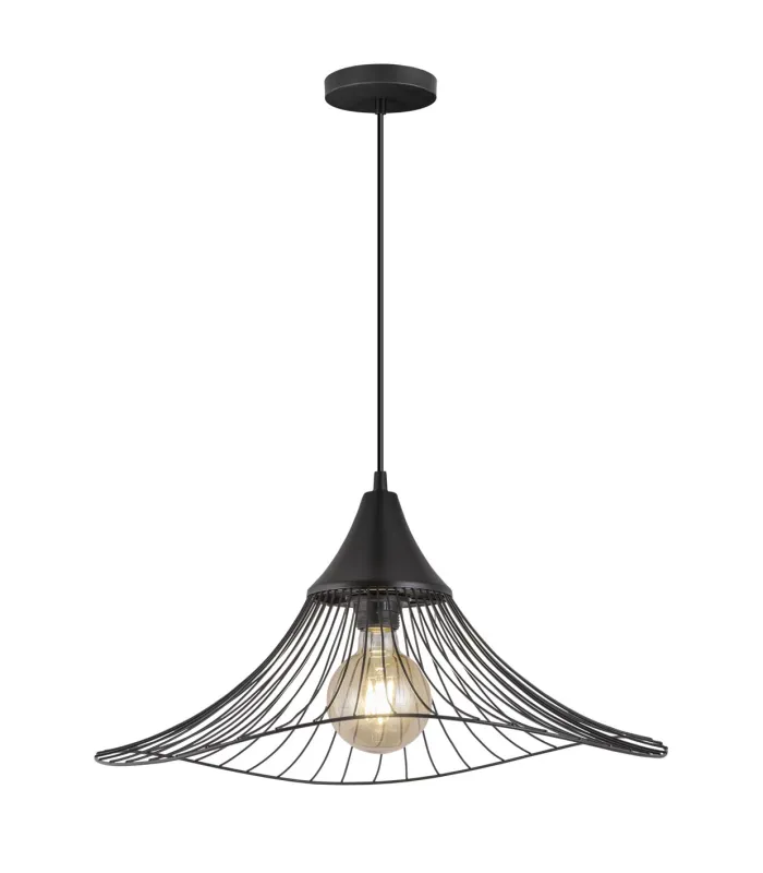 Pendulo Mina preto, design irregular, metal E27