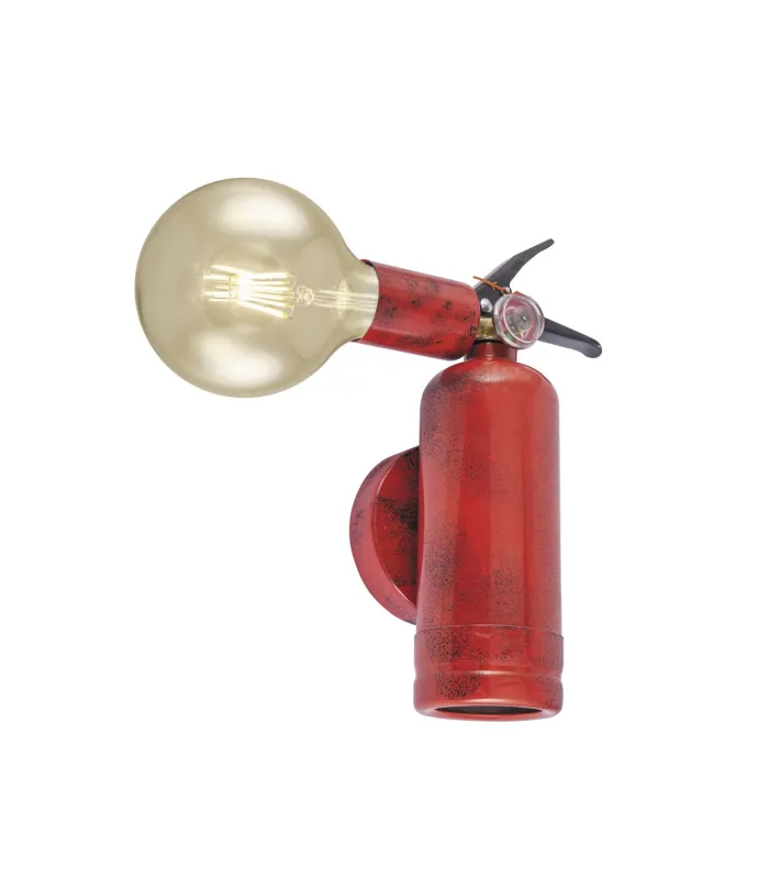 Aplique de pared retro rojo 26 cm metal