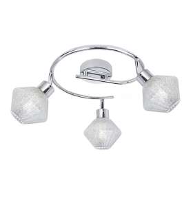 Ceiling lamp 3 lights round Ficus in chrome metal finish 20
