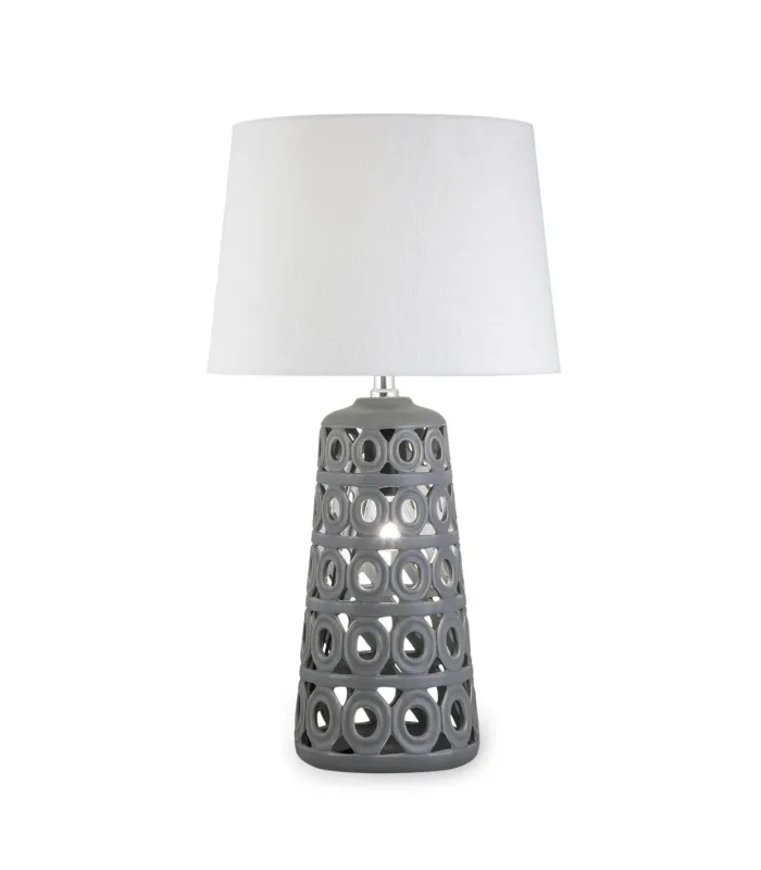 Lámpara de sobremesa Mónaco gris, 56cm alto