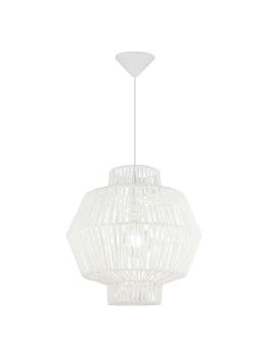 Lâmpada de teto moderna Barbie em macramé natural