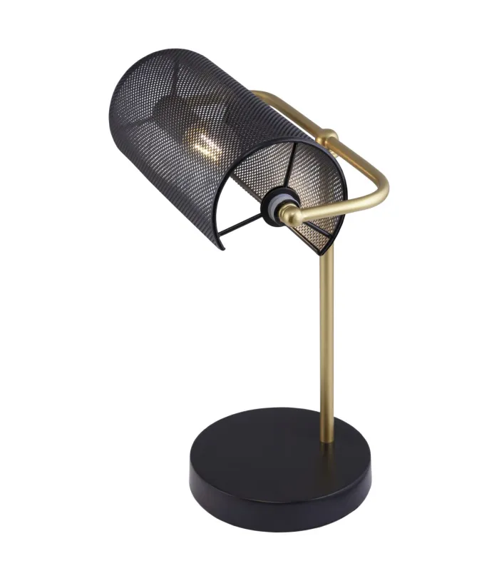 Sobremesa Geranio negro y dorado, 45x26x24 cm