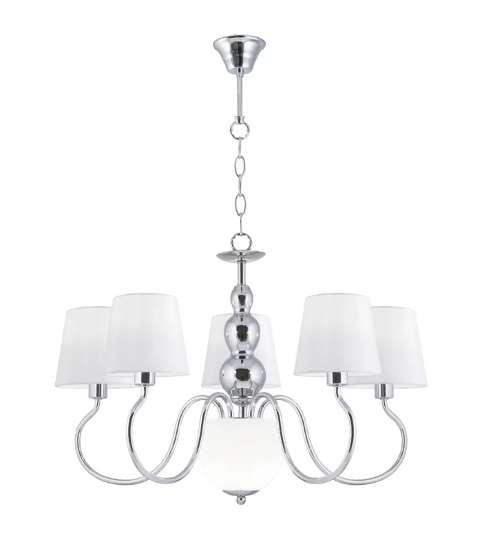 Lámpara Maxima 5 luces cromo, diseño moderno