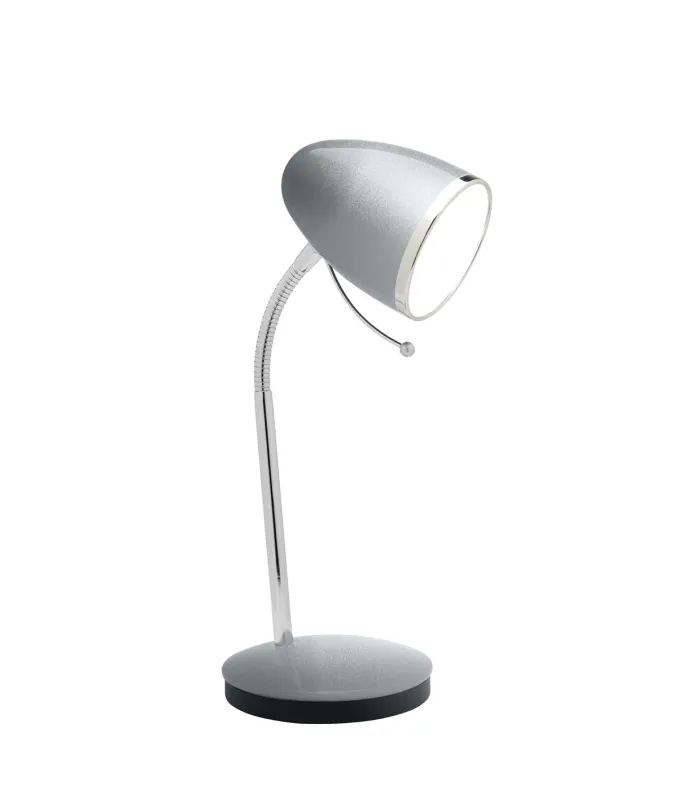 Flexo Peonia prata 28 cm para iluminar seu espaço