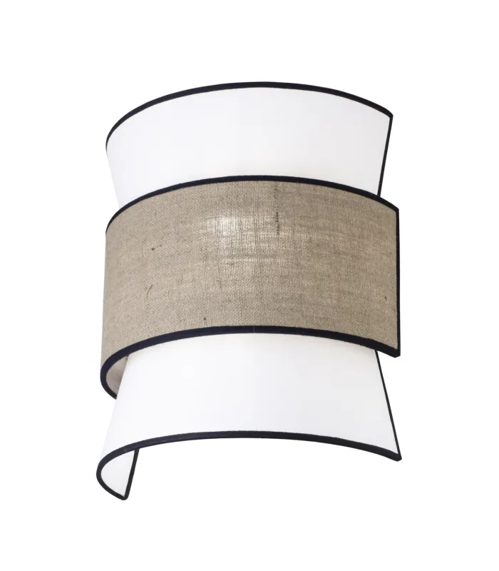 Aplique de pared Nina blanco/tostado, 35x30x17 cm