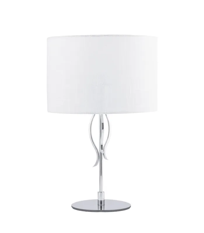 Sobremesa Dalia cromo 45 cm con pantalla blanca