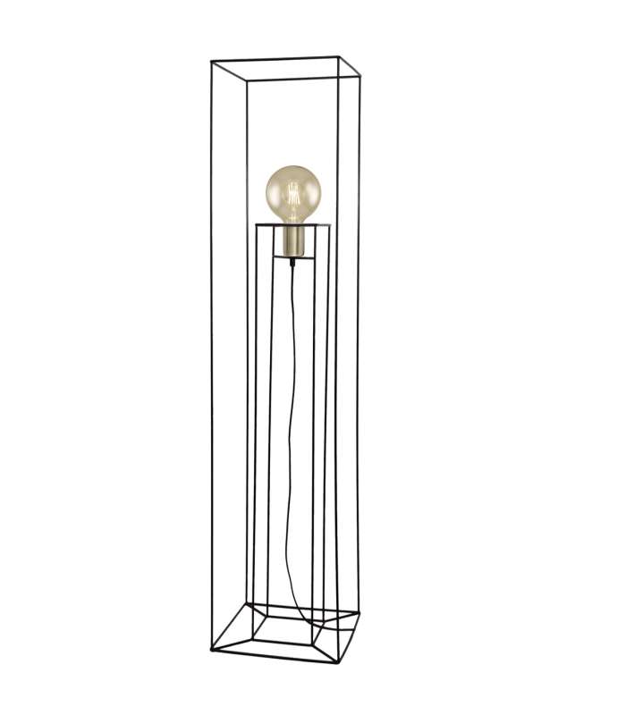 ILAJP Lâmpadas de chão PIE SALON KENDI NEGRO-BRASS 1 X 60W E-27