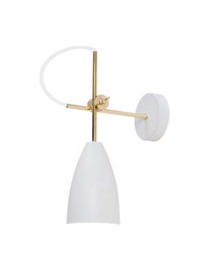 Apego de parede Manus branco com couro