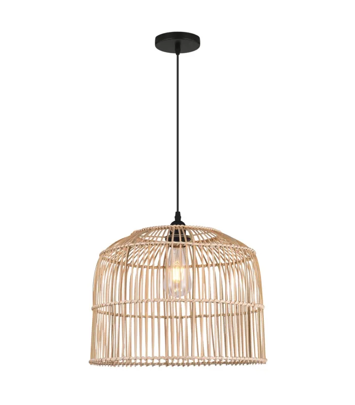 Colgante Bento de ratán natural, 27x29x29 cm